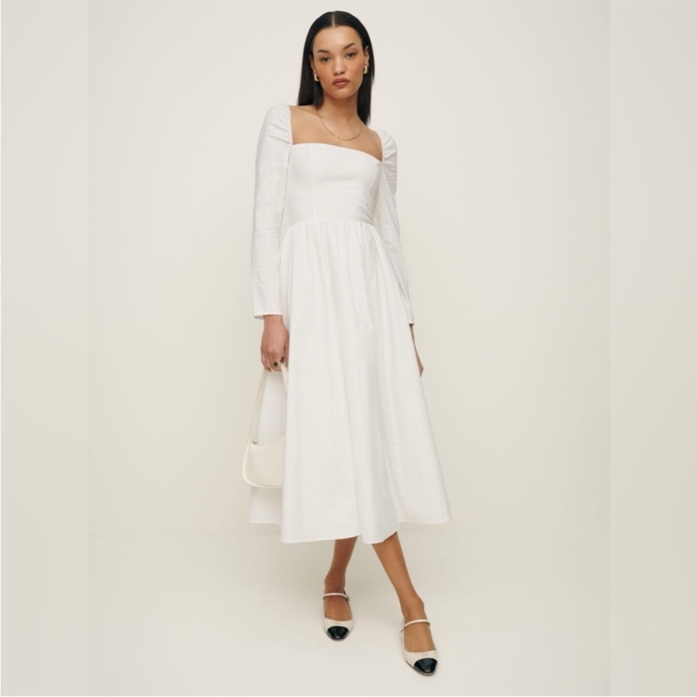 Reformation Elly Square Neck Midi Dress Size 0